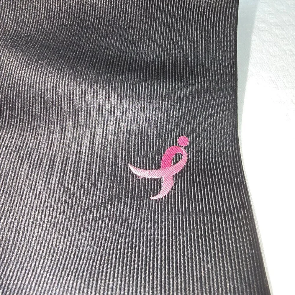 KNOTS FOR HOPE BREAST CANCER AWARENESS TIE  MENS BLACK WITH PINK BOW